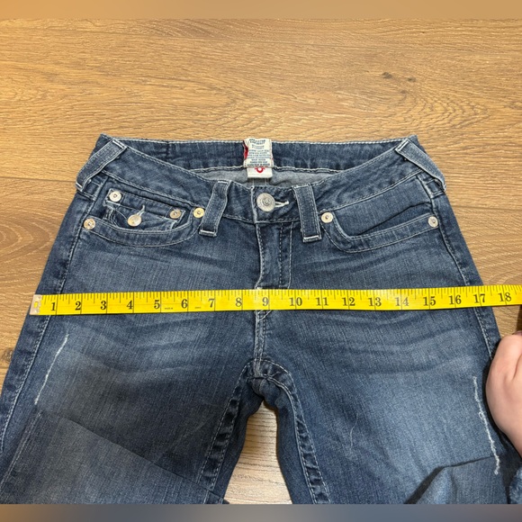 True Religion Jeans Women's Size 28 World Tour USA Rhinestone Pockets Straight - Picture 10 of 15